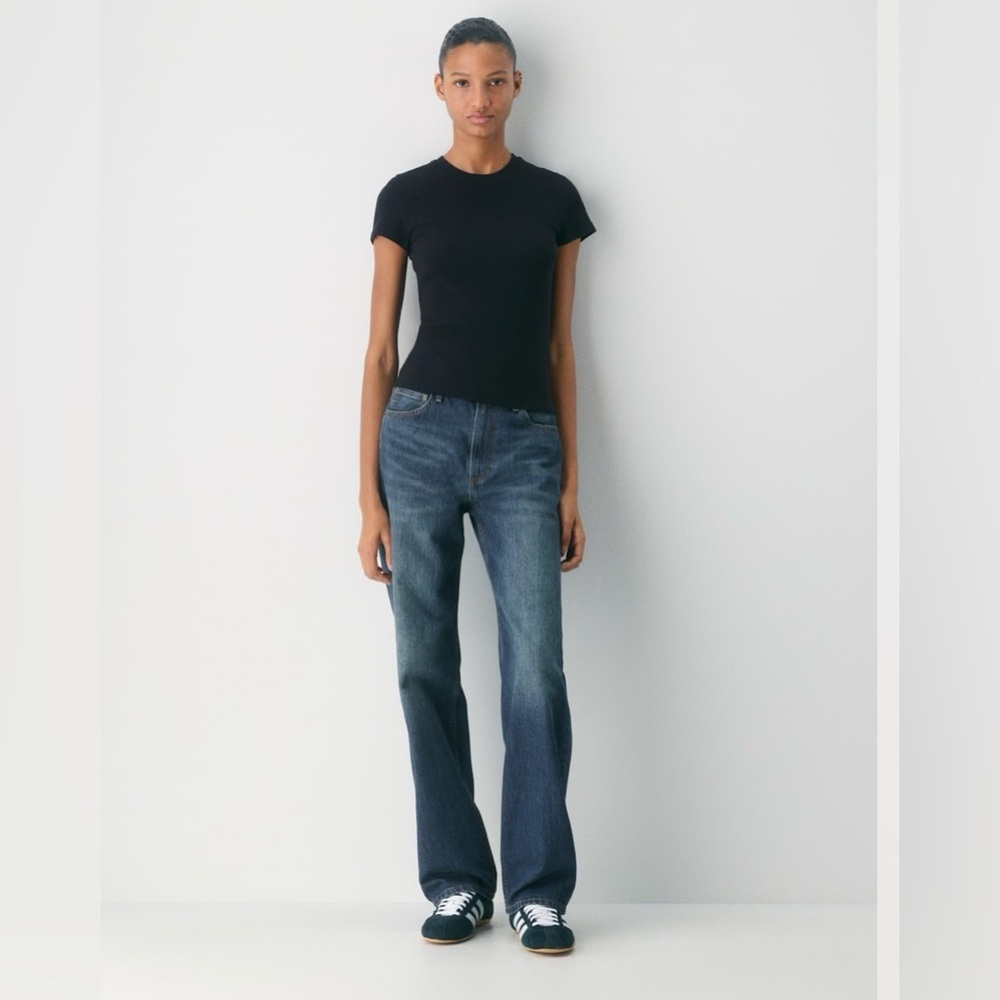 Aritzia's Tna women's HomeStretch crew neck T-Shirt size 2XL 94% cotton black